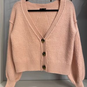 Topshop Baby Pink Cropped Cardigan